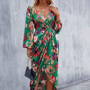 NWT Allover Satin Floral Dress